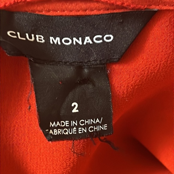 Club Monaco Long Sleeve Red Silk Shirt Dress Size 2 - Picture 8 of 8